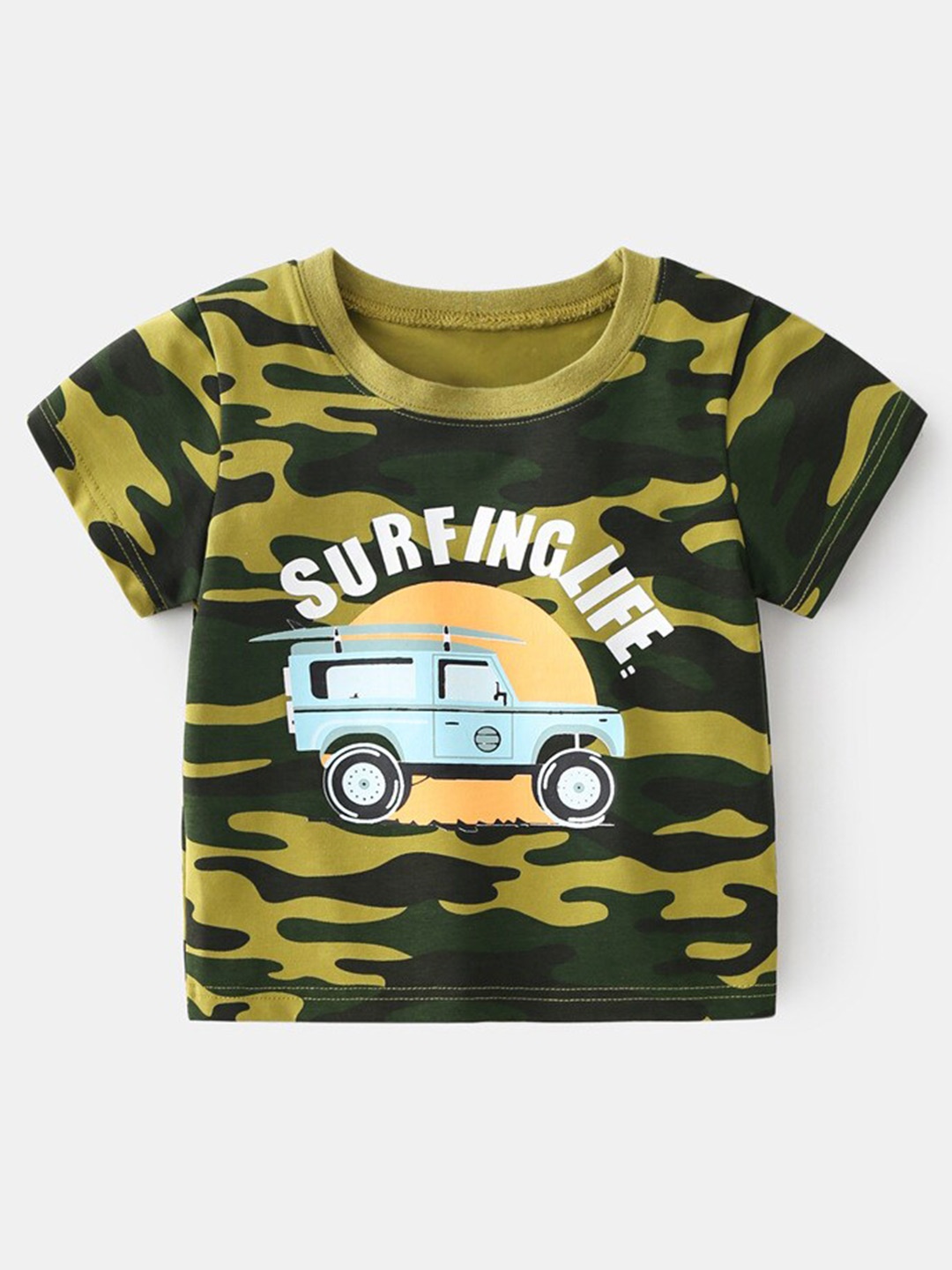 

StyleCast Boys Printed Camouflage Round Neck T-shirt, Green