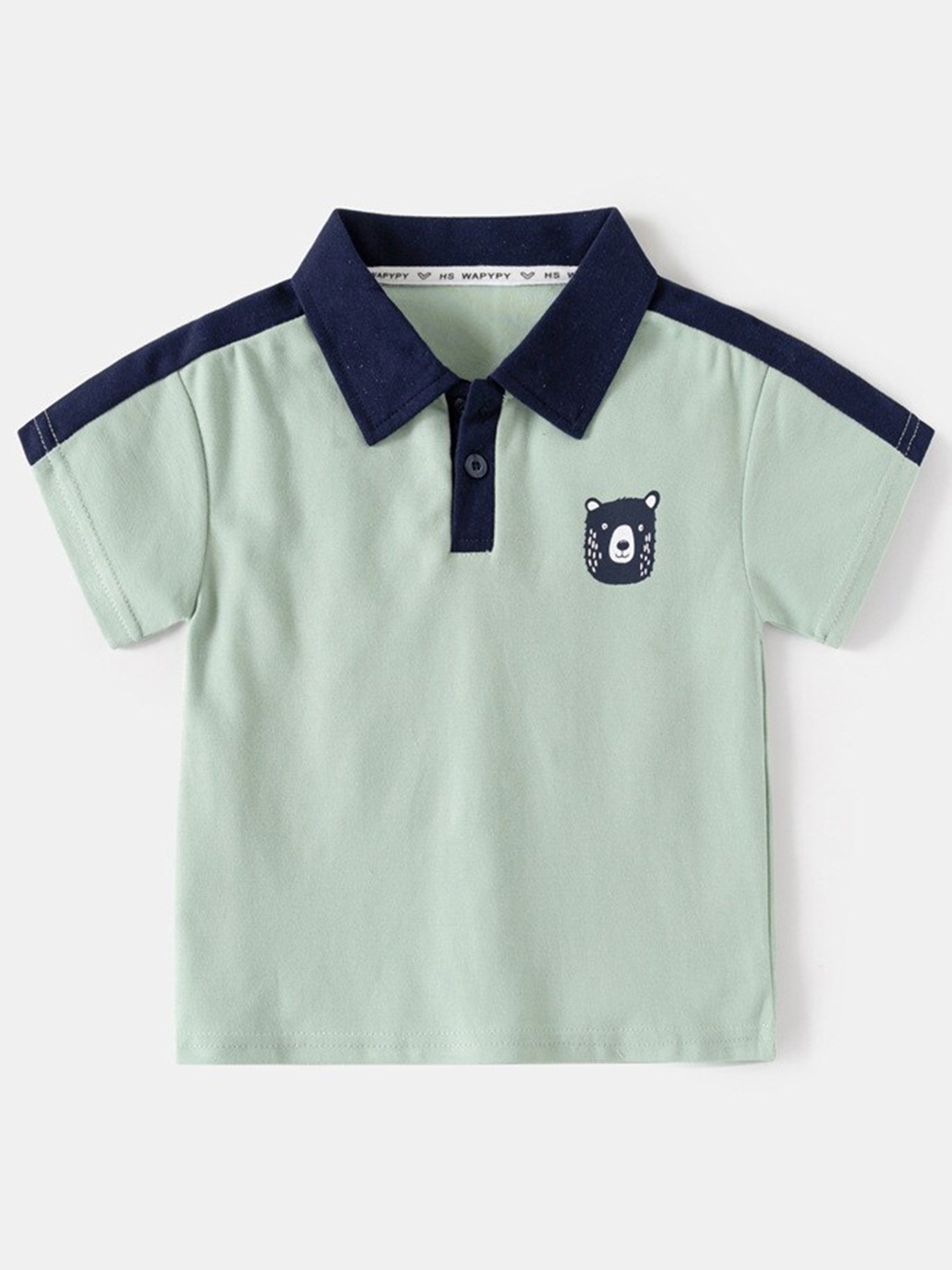 

StyleCast Boys Pure Cotton Applique Polo Collar T-shirt, Green