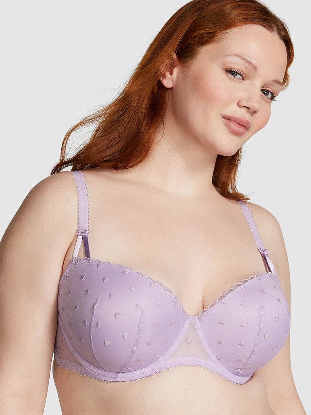 

Victoria's Secret THE WINK Self Design Heavily Padded Balconette Bra With All Day Comfort, Purple