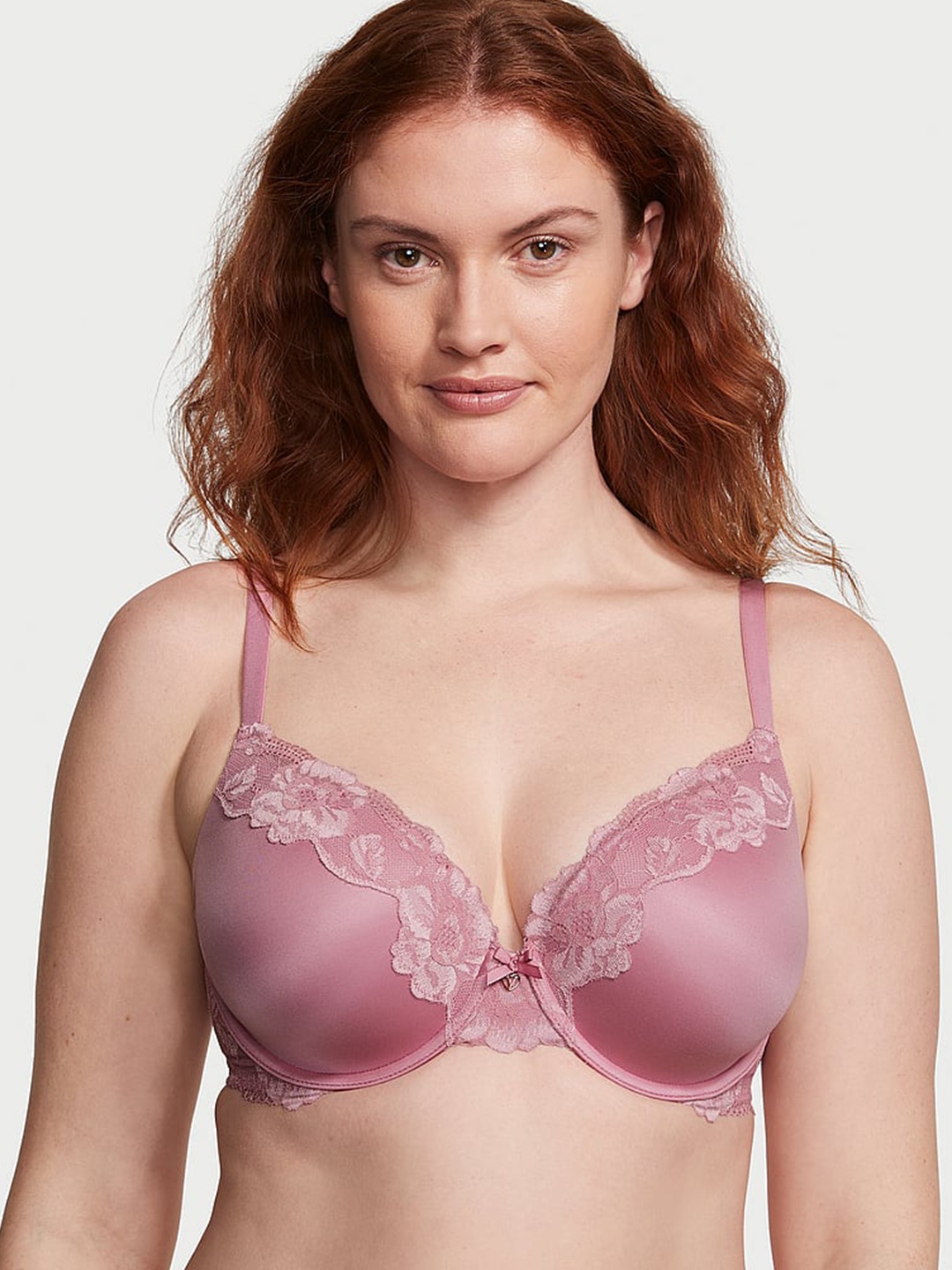 

Victoria's Secret Floral Lace Heavily Padded All Day Comfort Everyday Bra, Pink