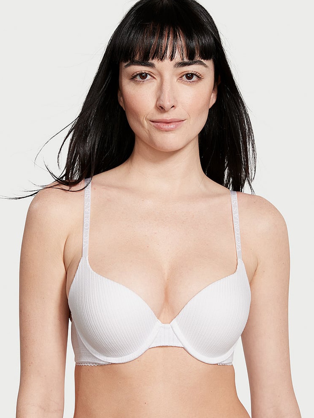 

Victoria's Secret The T-shirt Self Design Heavily Padded T-shirt Bra With All Day Comfort, White