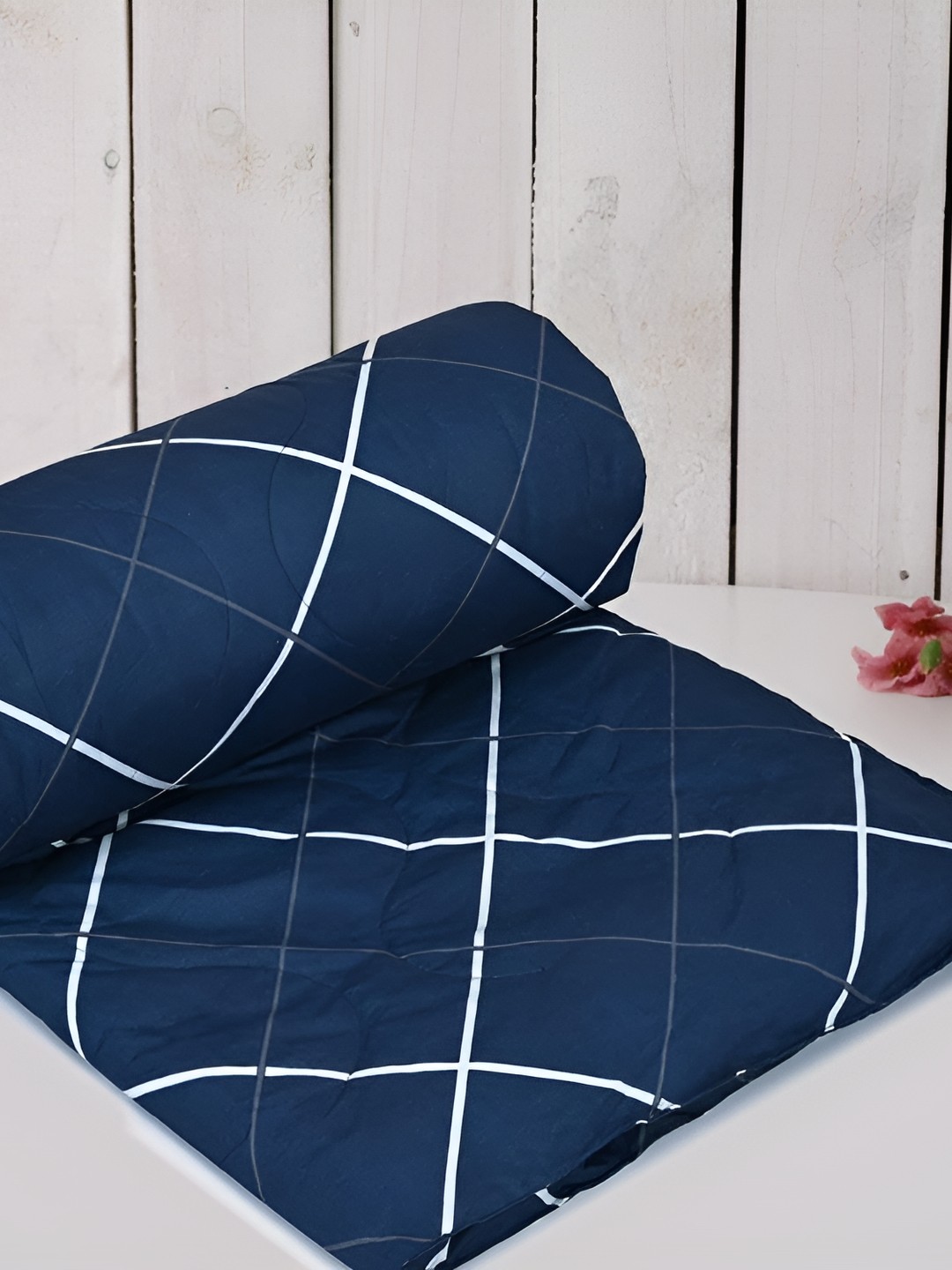 

RRC Navy Blue Geometric AC Room 210 GSM Single Bed Comforter