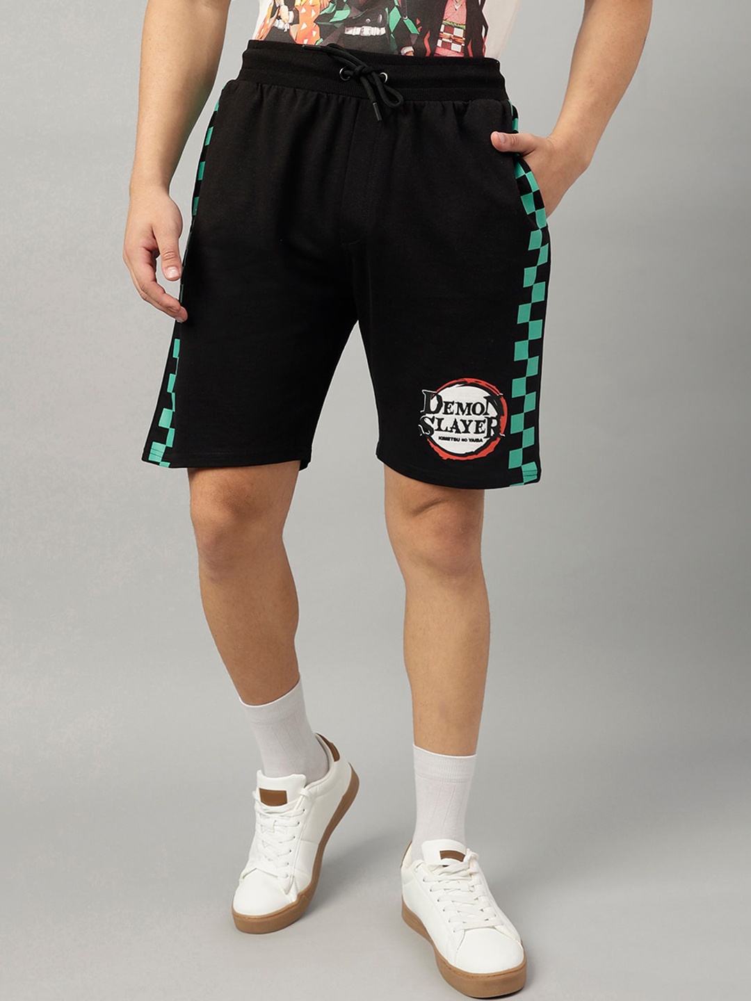 

Free Authority Men Demon Slayer Printed Pure Cotton Shorts, Black