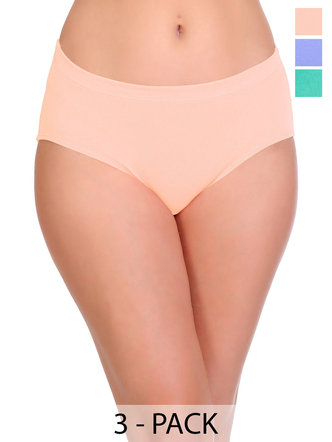 

SONA Pack Of 3 Mid Rise Hipster Briefs-Anti Microbial, Blue