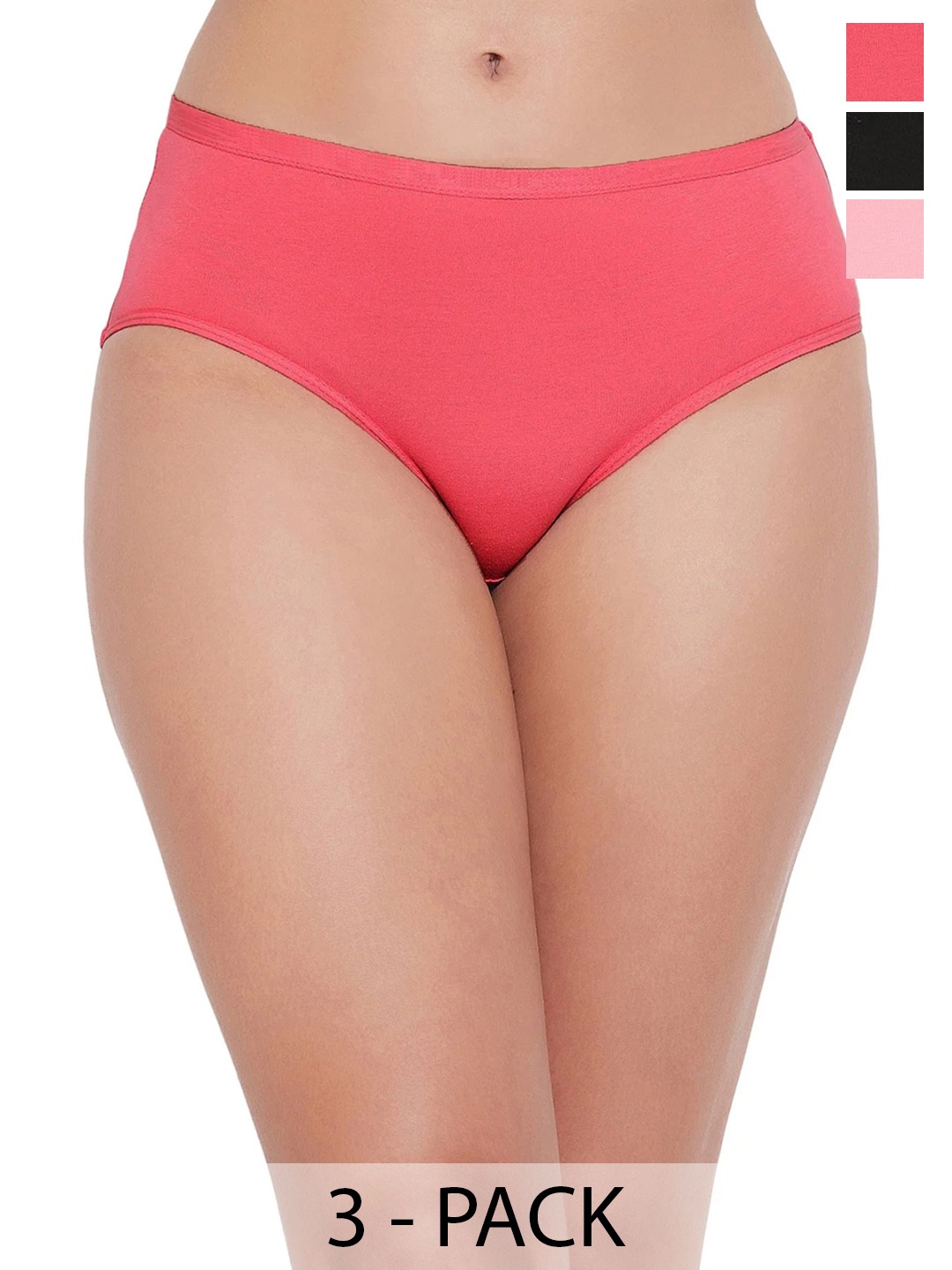 

SONA Pack Of 3 Mid-Rise Hipster Briefs-Anti Microbial, Black