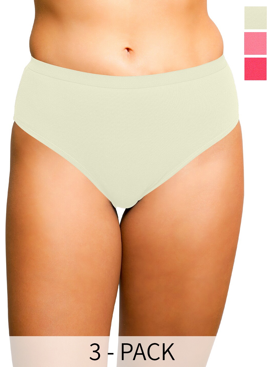 

SONA Pack Of 3 Mid-Rise Hipster Briefs-Anti Microbial, Pink