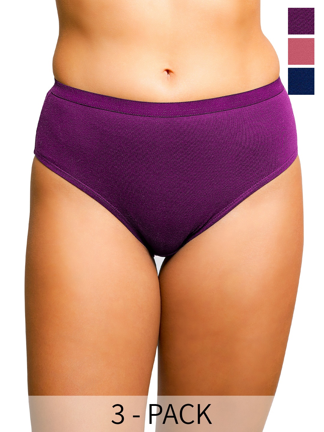 

SONA Women Pack Of 3 Mid Rise Anti Microbial Hipster Briefs, Maroon