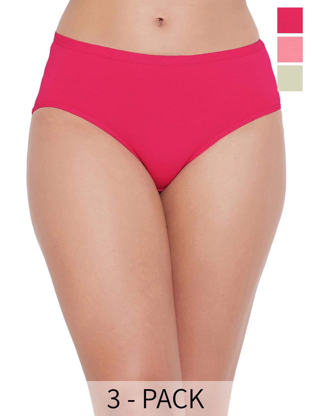 

SONA Pack of 3 Mid-Rise Hipster Briefs, Coral
