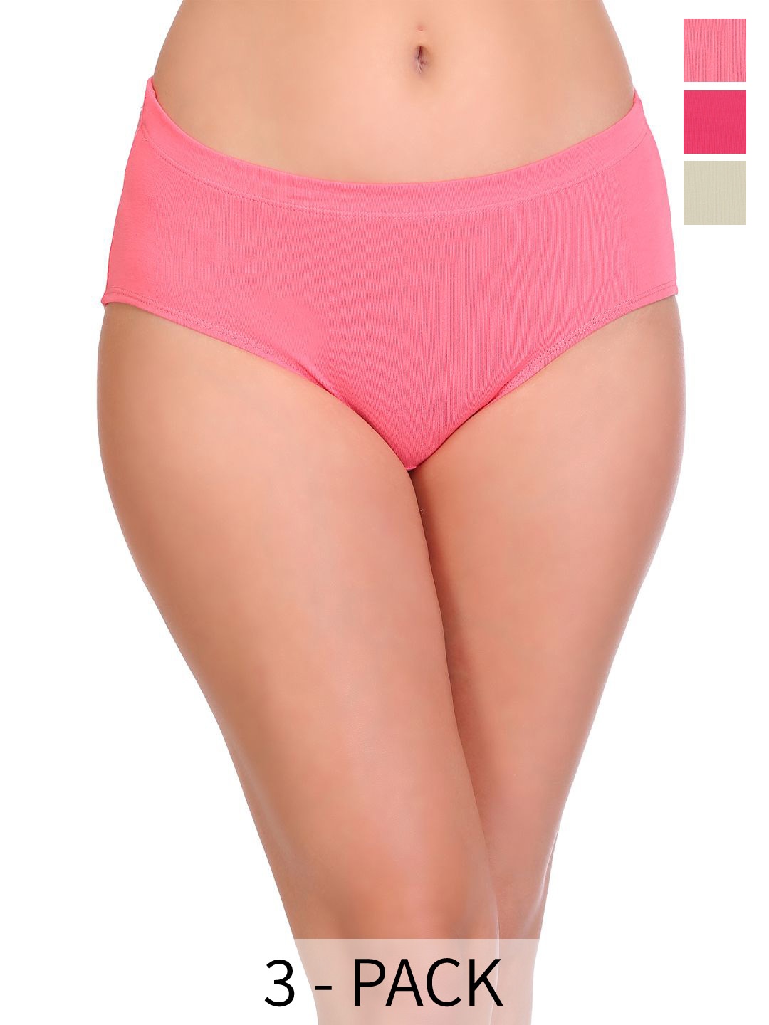 

SONA Pack Of 3 Mid-Rise Hipster Briefs-Anti Microbial, Red
