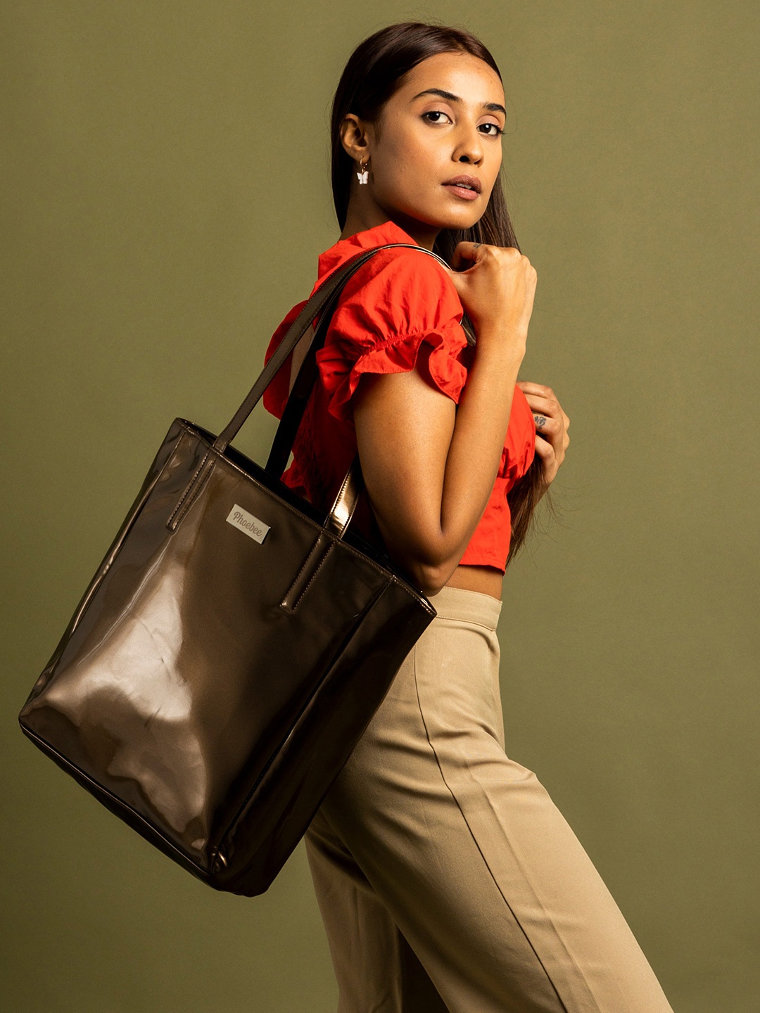 

PHOEBEE Shopper Tote Bag, Gold
