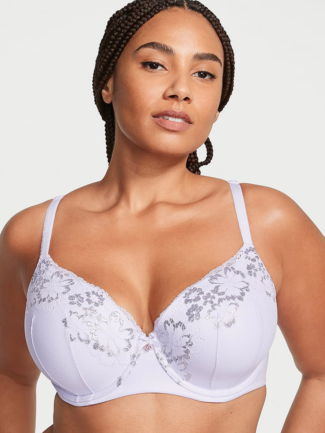 

Victoria's Secret Body by Victoria Plus Size Lace Demi Everyday Bra With All Day Comfort, Purple