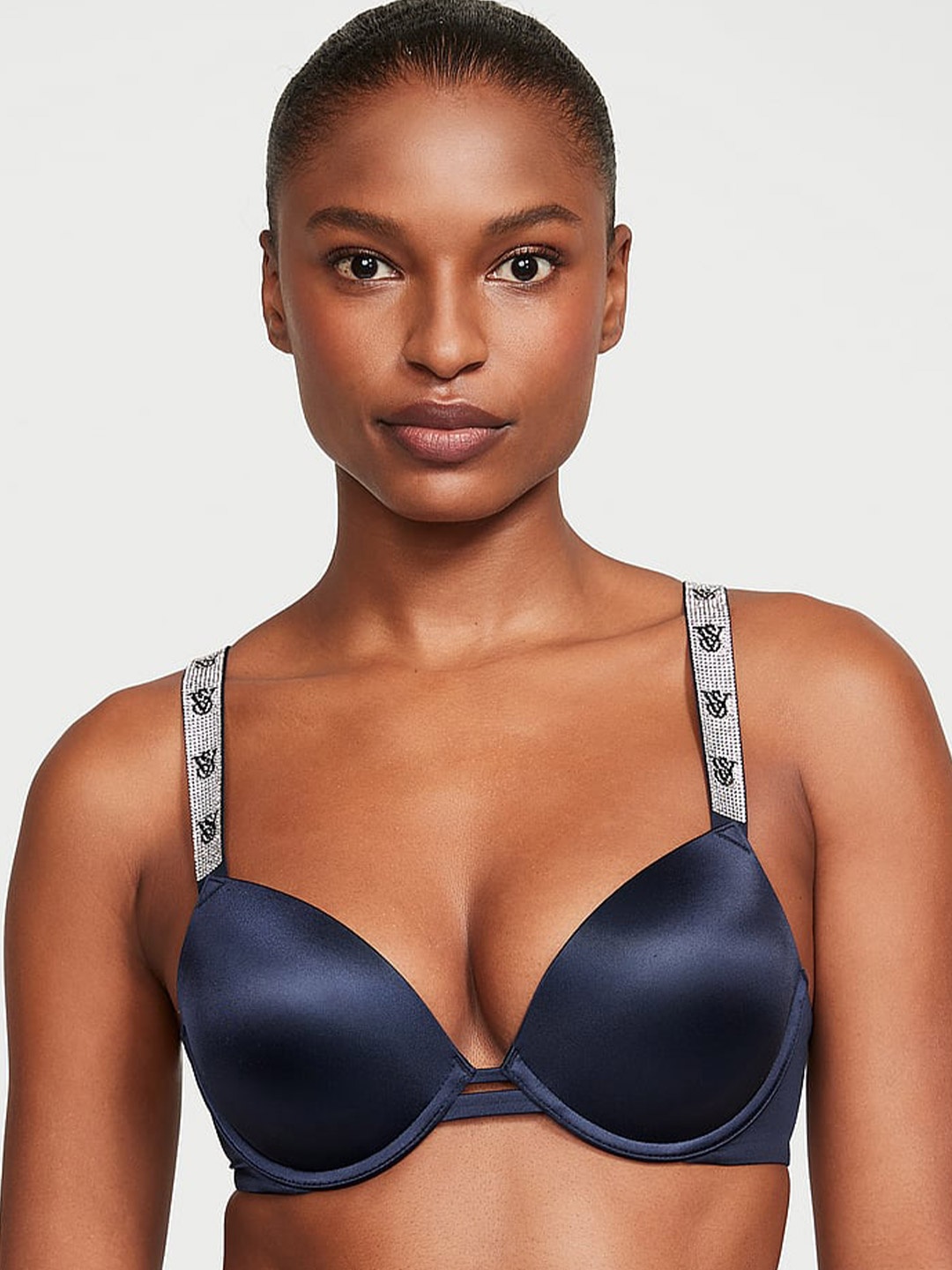 

Victoria's Secret Very Sexy Shine Strap Underwire Cups Push-Up Bra With All Day Comfort, Blue