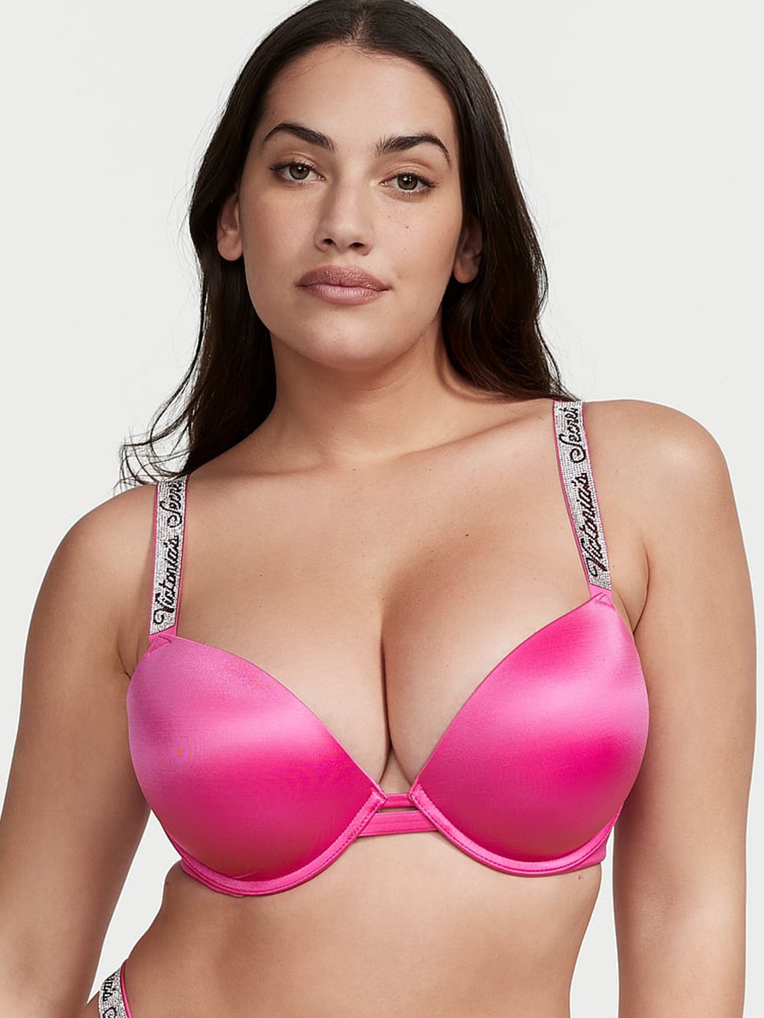 

Victoria's Secret Very Sexy Shine Strap Underwire Cups Push-Up Bra With All Day Comfort, Pink