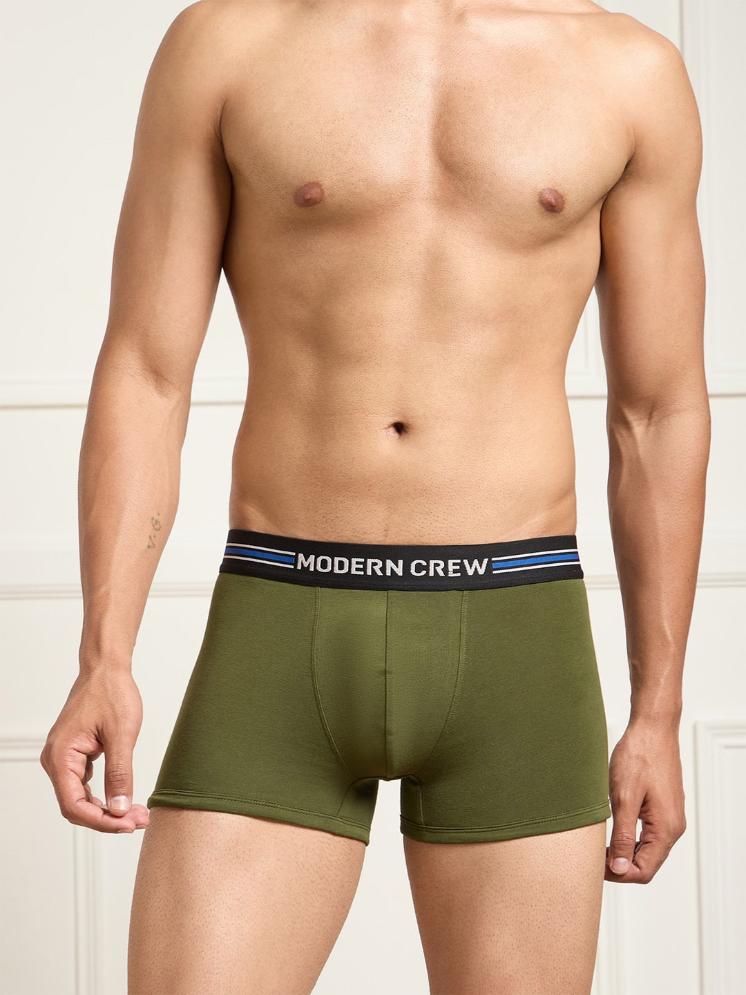 

MODERN CREW Men CoolSense Cotton Trunk, Green