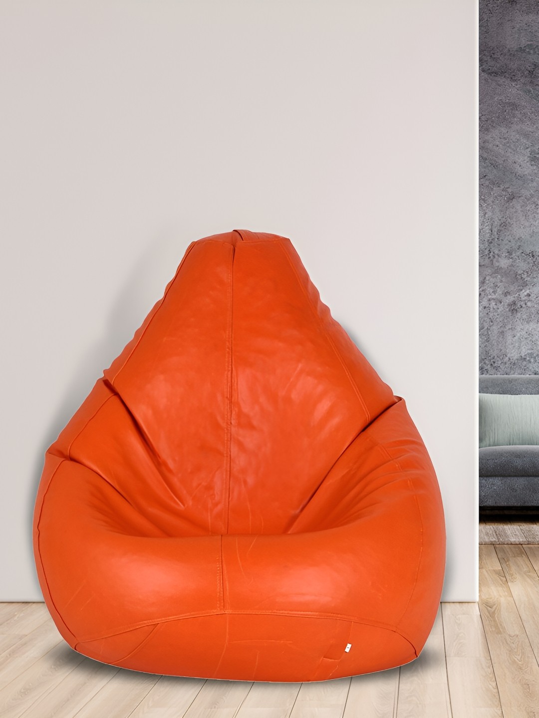 

SHIRA 24 Orange-Colored Leatherette Tear Drop Bean Bag Cover