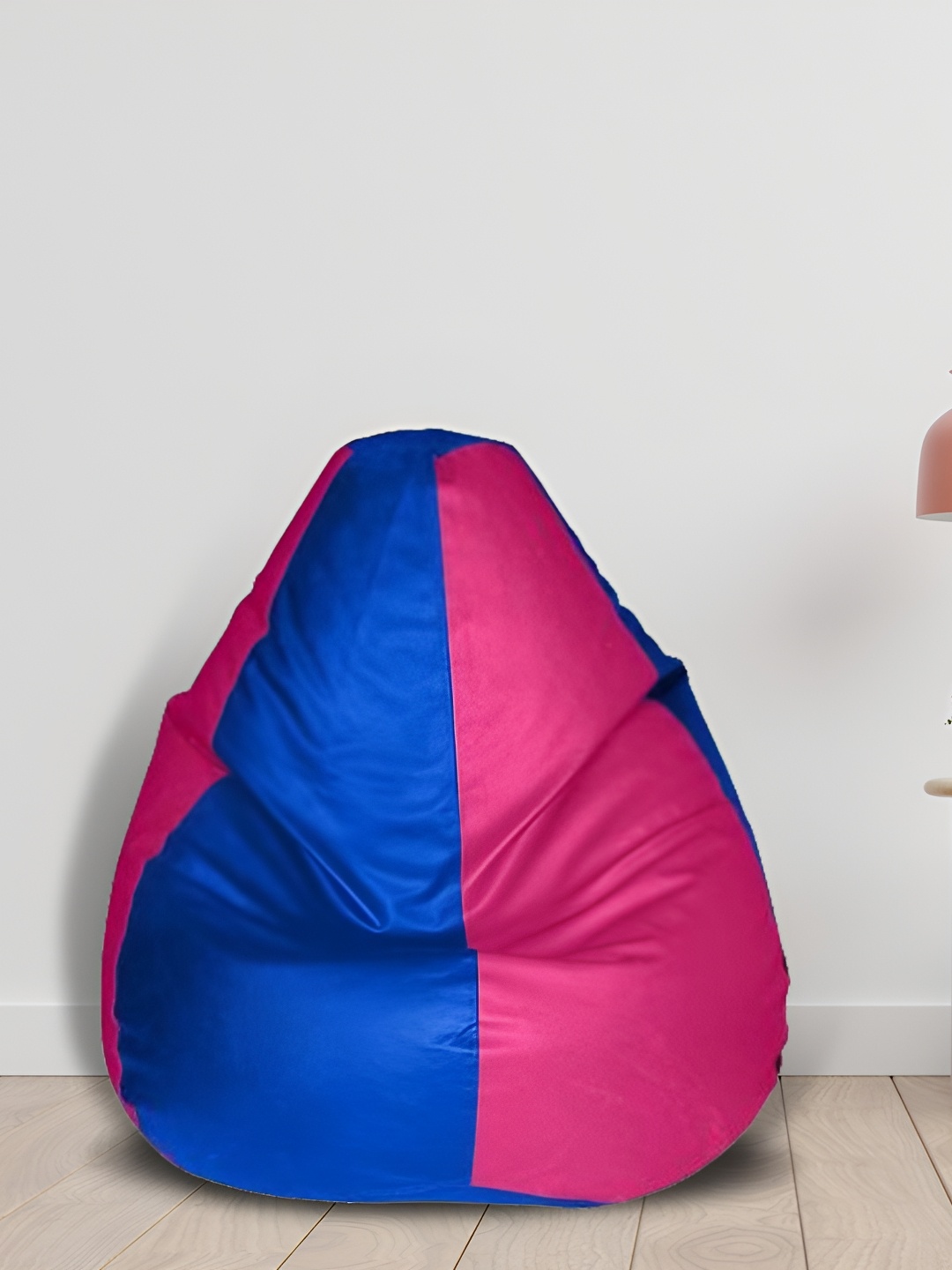 

SHIRA 24 Pink & Blue Colorblocked Leatherette Tear Drop Bean Bag Cover