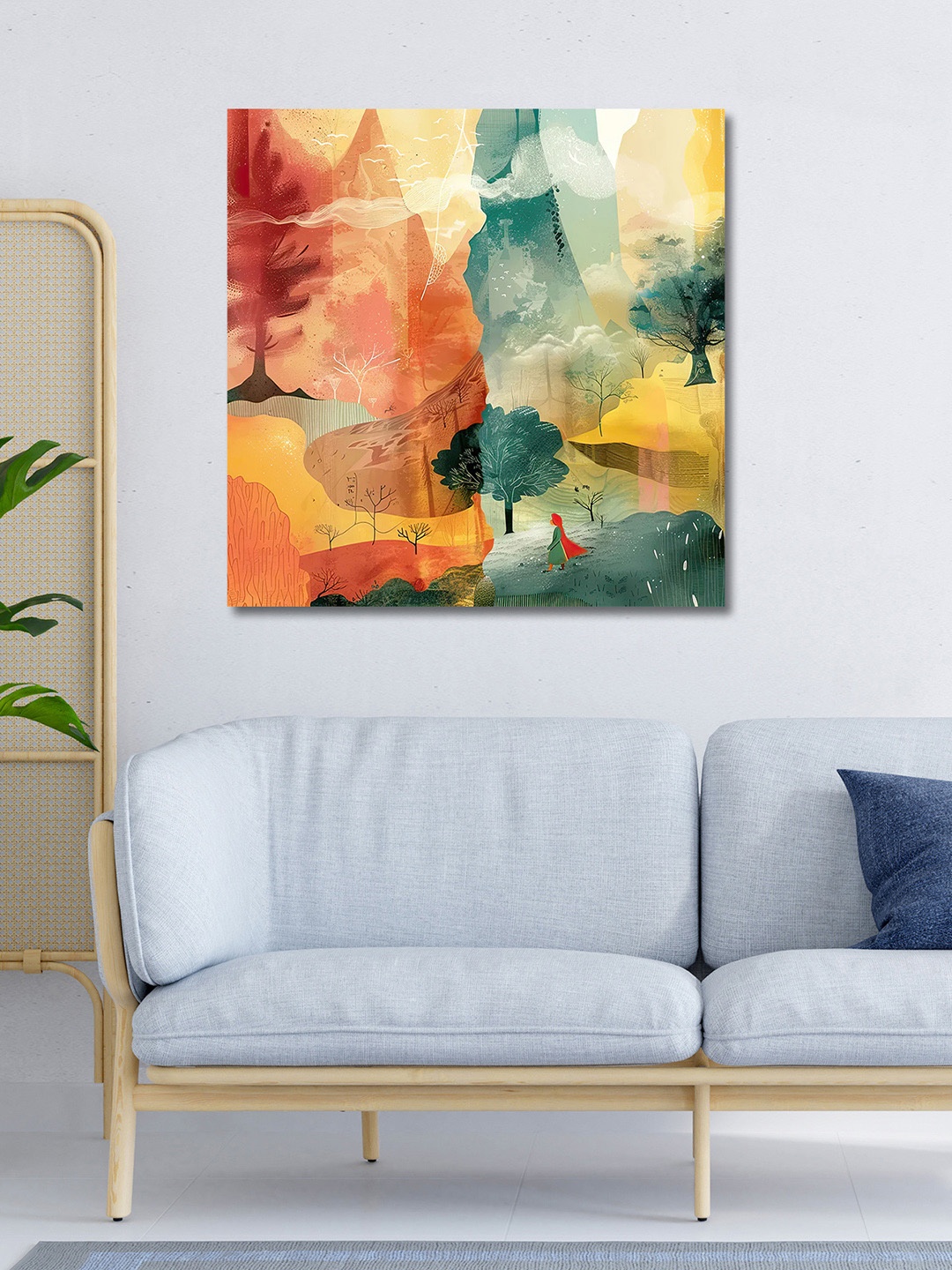 

OLIVE TREE Orange & Green Canvas Floral and Botanical Canvas Paintings Wall Art