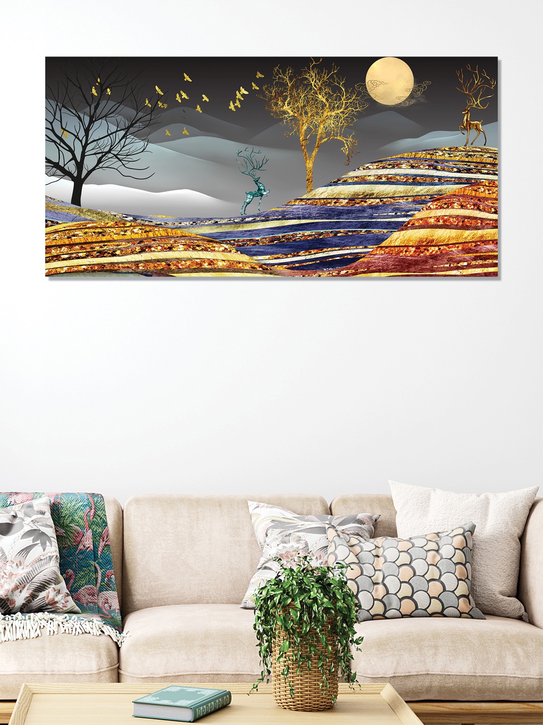 

OLIVE TREE Grey & Yellow Canvas Paintings Wall Art