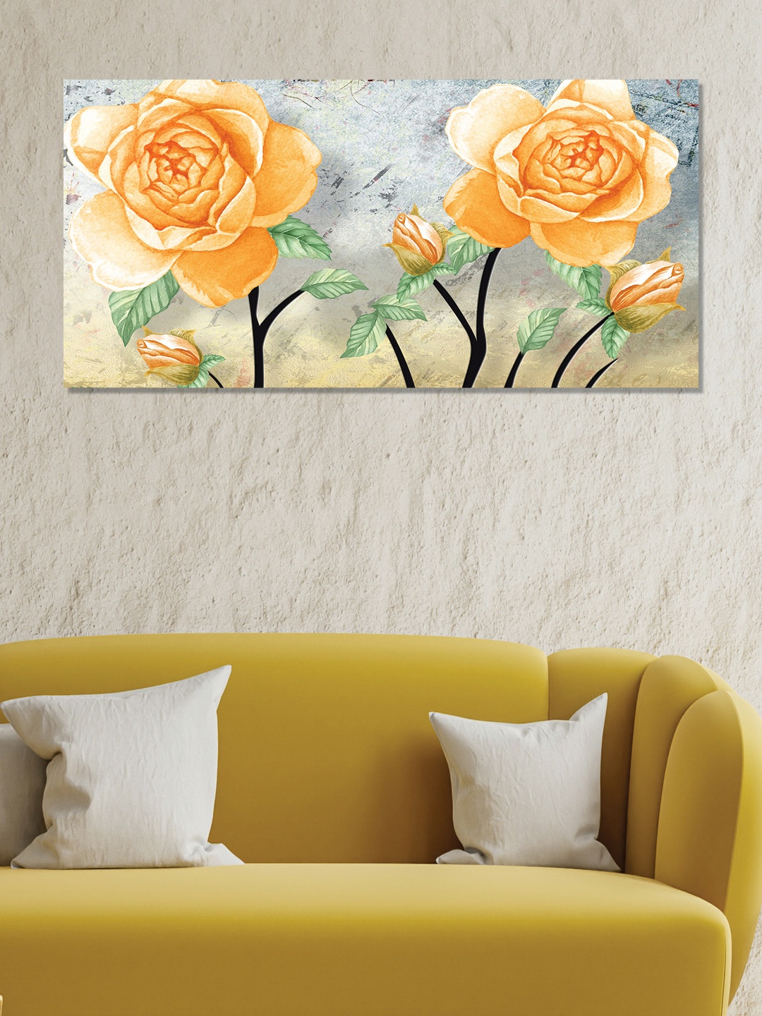 

OLIVE TREE Orange & Grey Canvas Floral and Botanical Paintings Wall Art