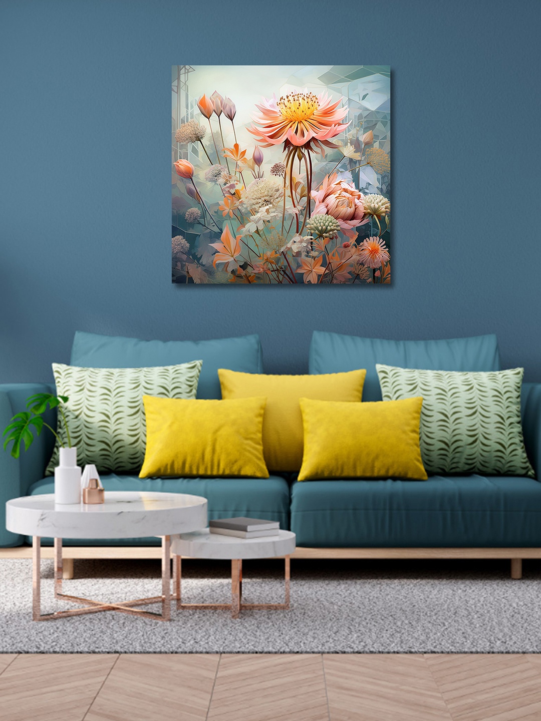 

OLIVE TREE Blue & Pink Canvas Floral and Botanical Paintings Wall Art
