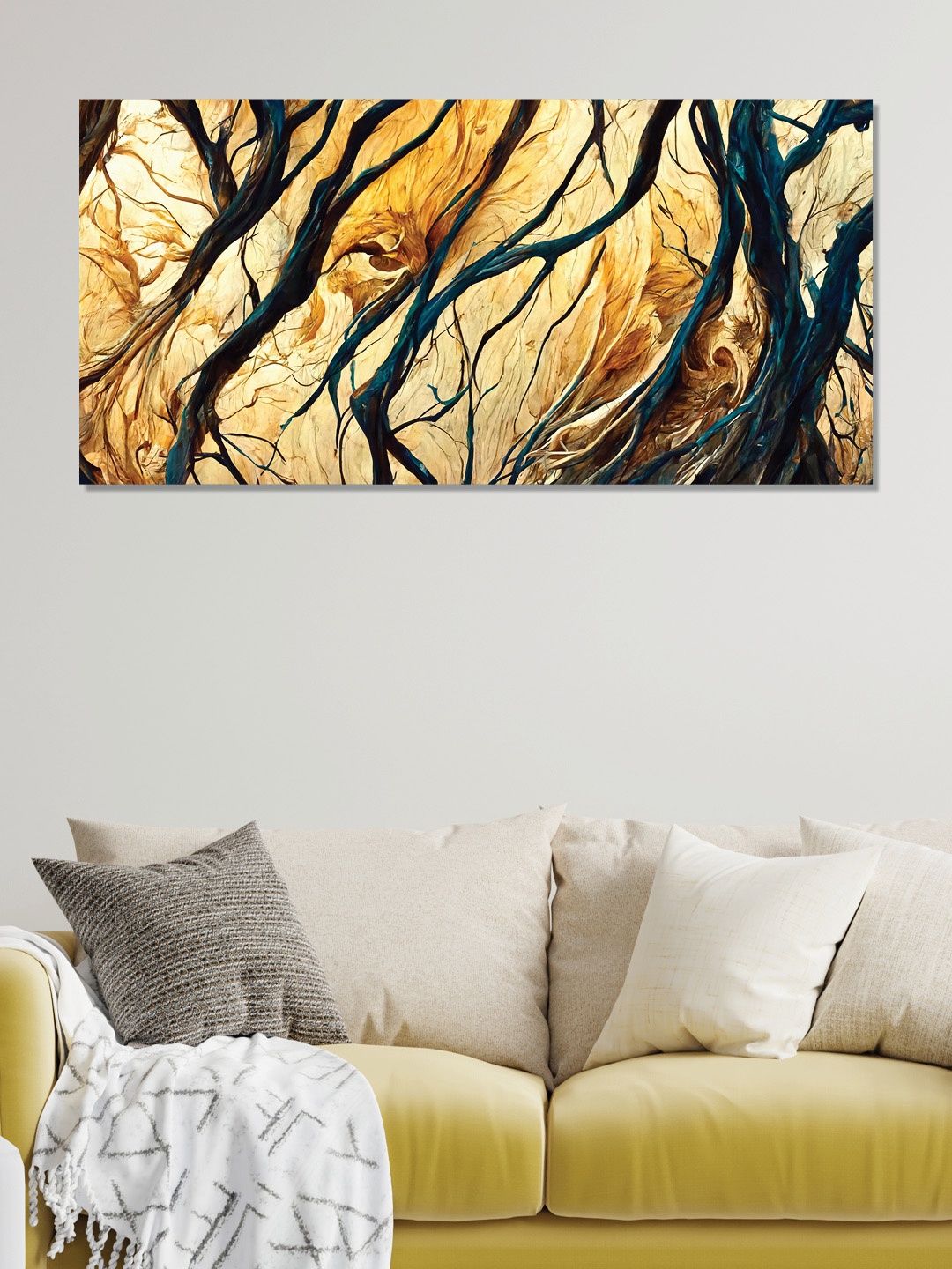 

OLIVE TREE Black & Brown Abstract Canvas Wall Art