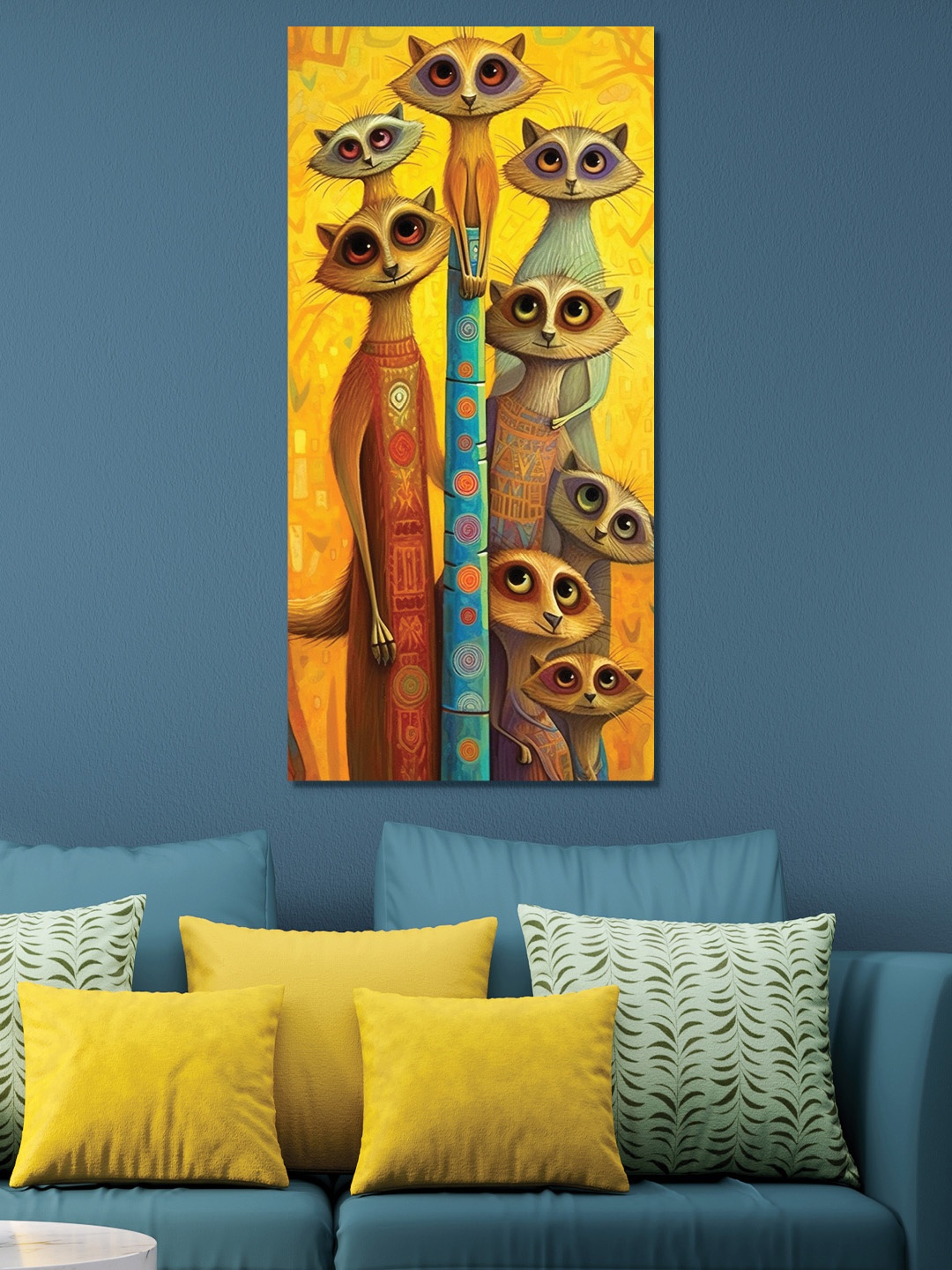 

OLIVE TREE Yellow & Orange Cartoon Characters Canvas Wall Art