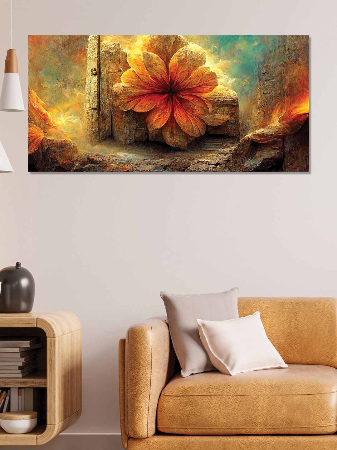 

OLIVE TREE Orange & Blue Floral & Botanical Canvas Wall Art