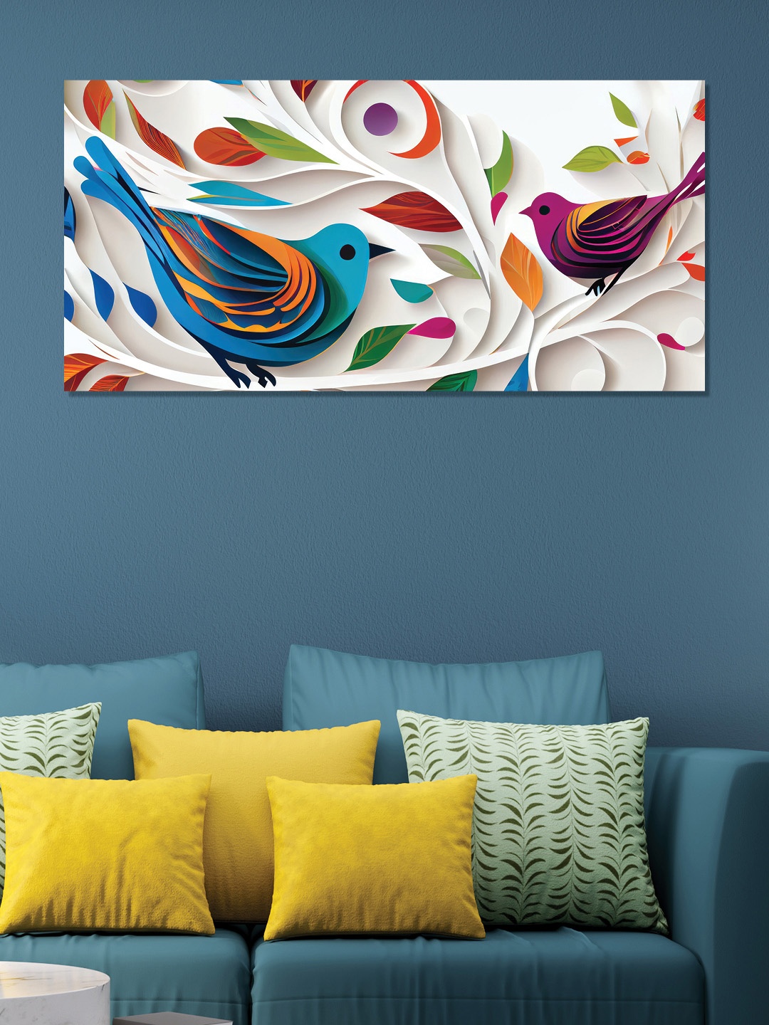 

OLIVE TREE White & Blue Birds and Animals Canvas Paintings Wall Art