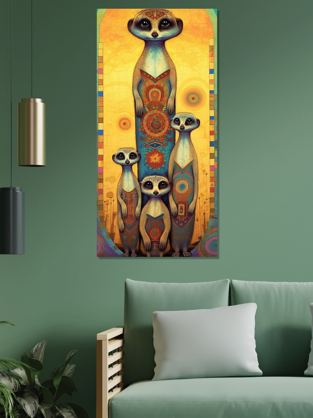 

OLIVE TREE Yellow & Brown Cartoon Characters Canvas Wall Art