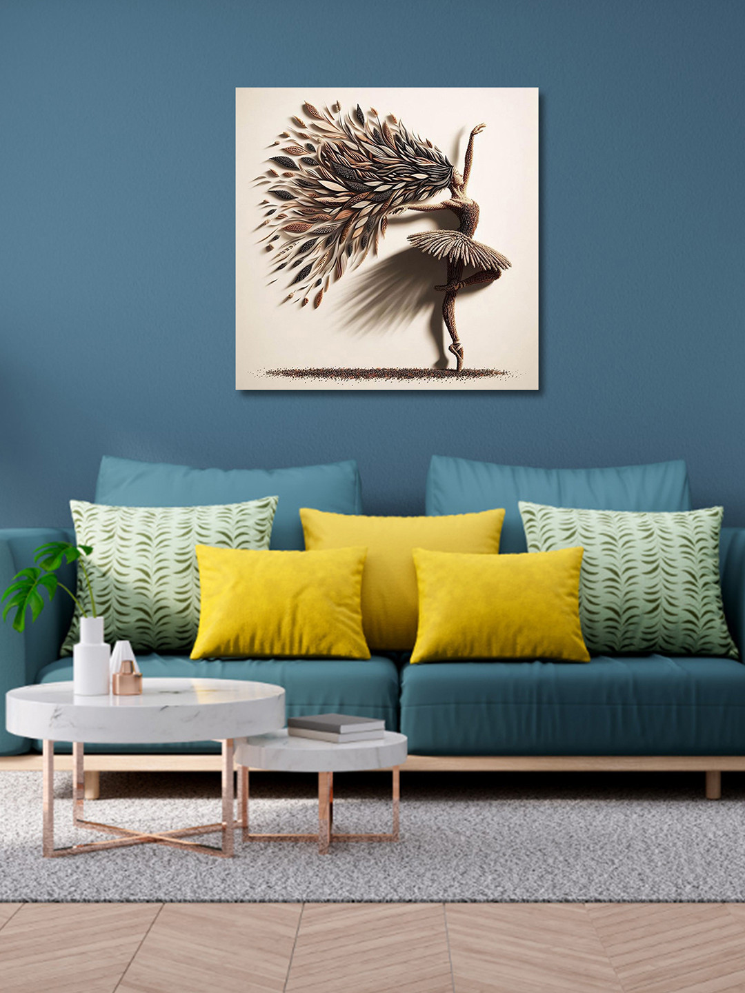 

OLIVE TREE Beige & Black Canvas Wall Art