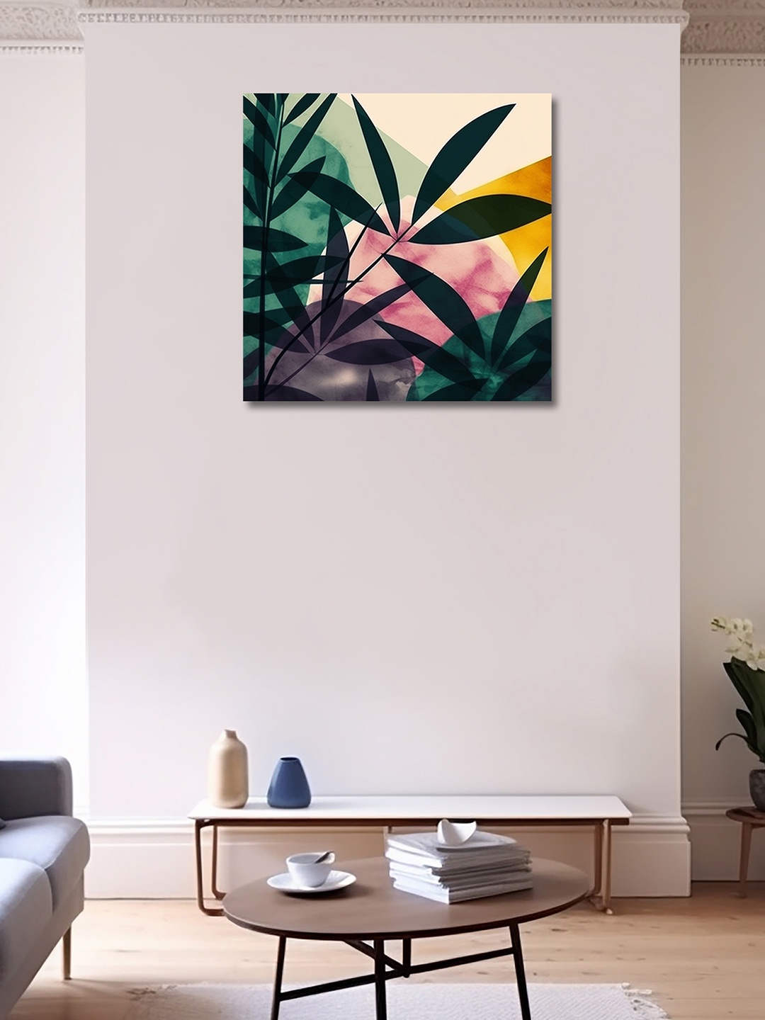 

OLIVE TREE Green & Pink Floral & Botanical Canvas Wall Art