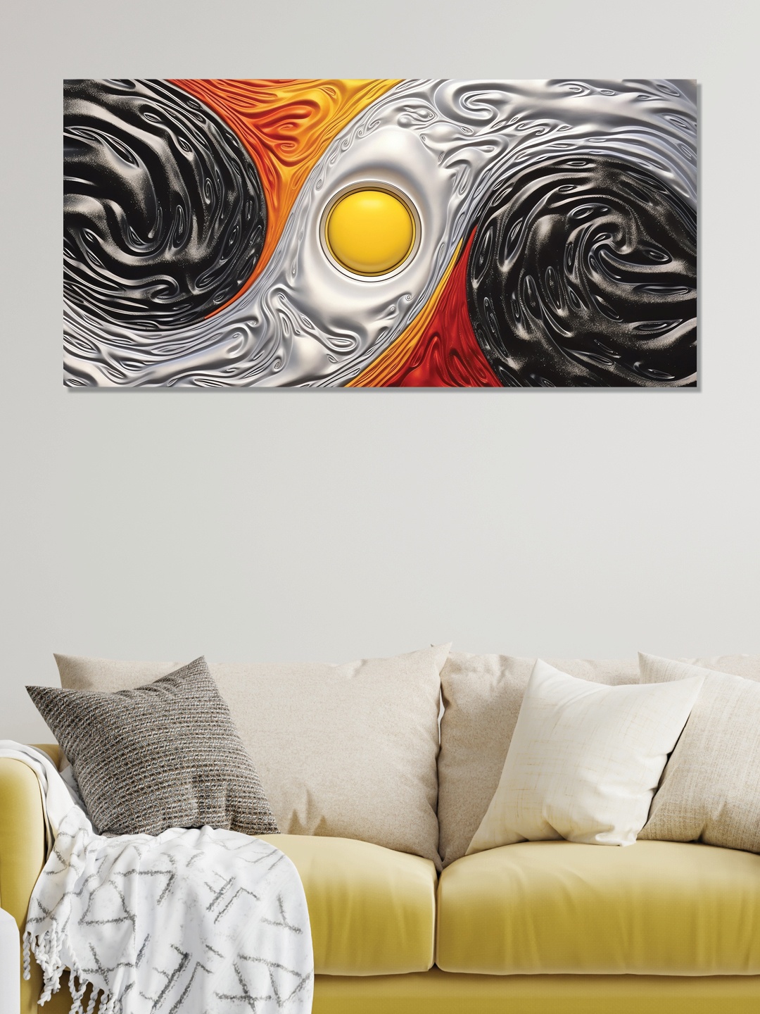 

OLIVE TREE Black & White Abstract Canvas Wall Art