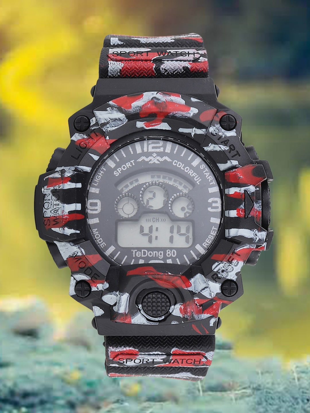 

Fantasy World Kids Textured Straps Digital Multi Function Watch FW24-MLT-15-RD01, Red