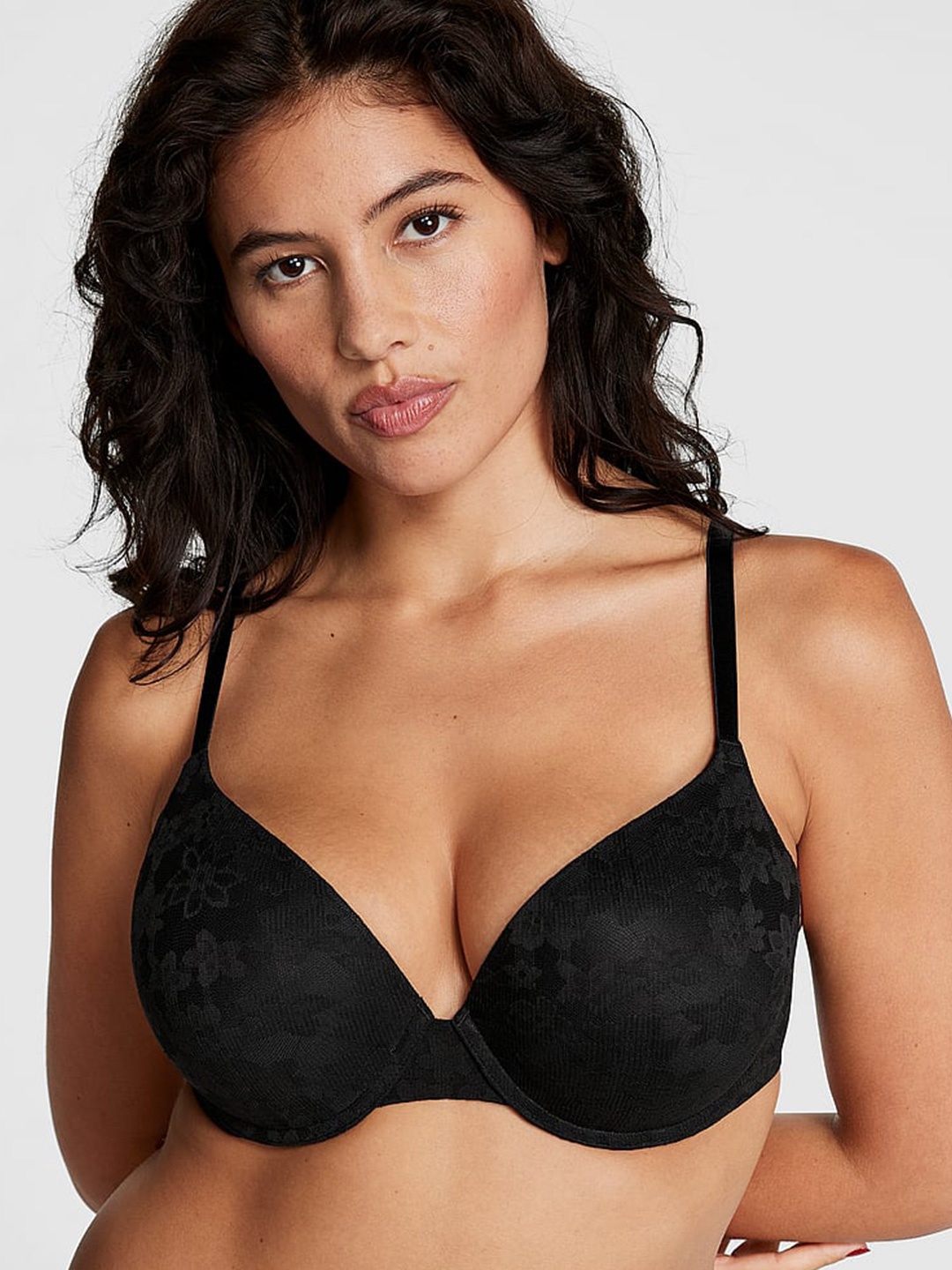 

Victoria's Secret PINK Wear Everywhere Half Coverage Push-Up Bra - All Day Comfort, Black