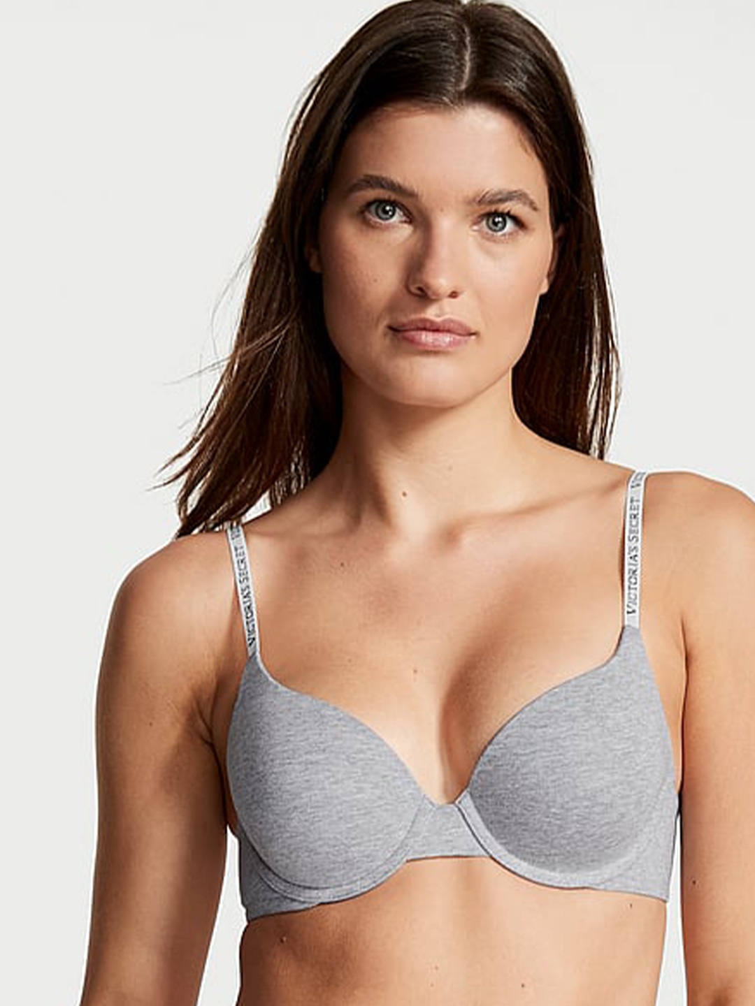 

Victoria's Secret The T-shirt Full Coverage Lightly Padded Push-Up Bra - All Day Comfort, Grey