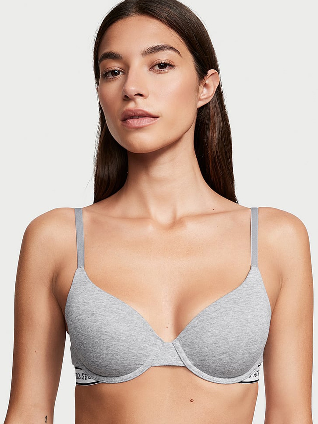 

Victoria's Secret The T-shirt Lightly-Lined Demi Bra T-shirt Bra All Day Comfort, Grey