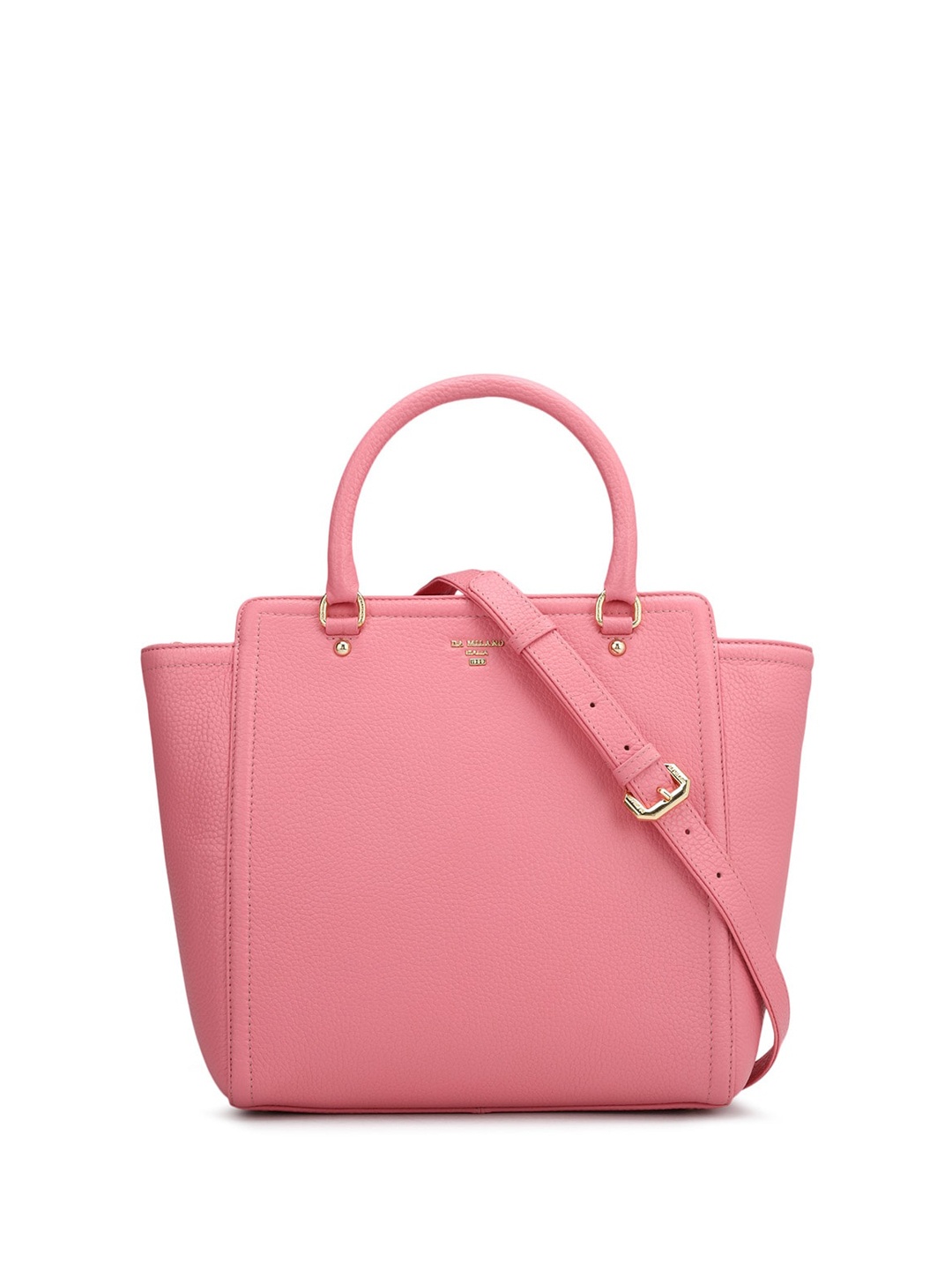 Da Milano Leather Structured Handheld Bag, Pink