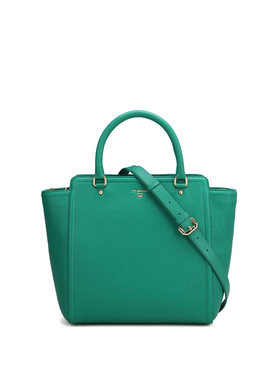 Da Milano Leather Structured Handheld Bag, Green