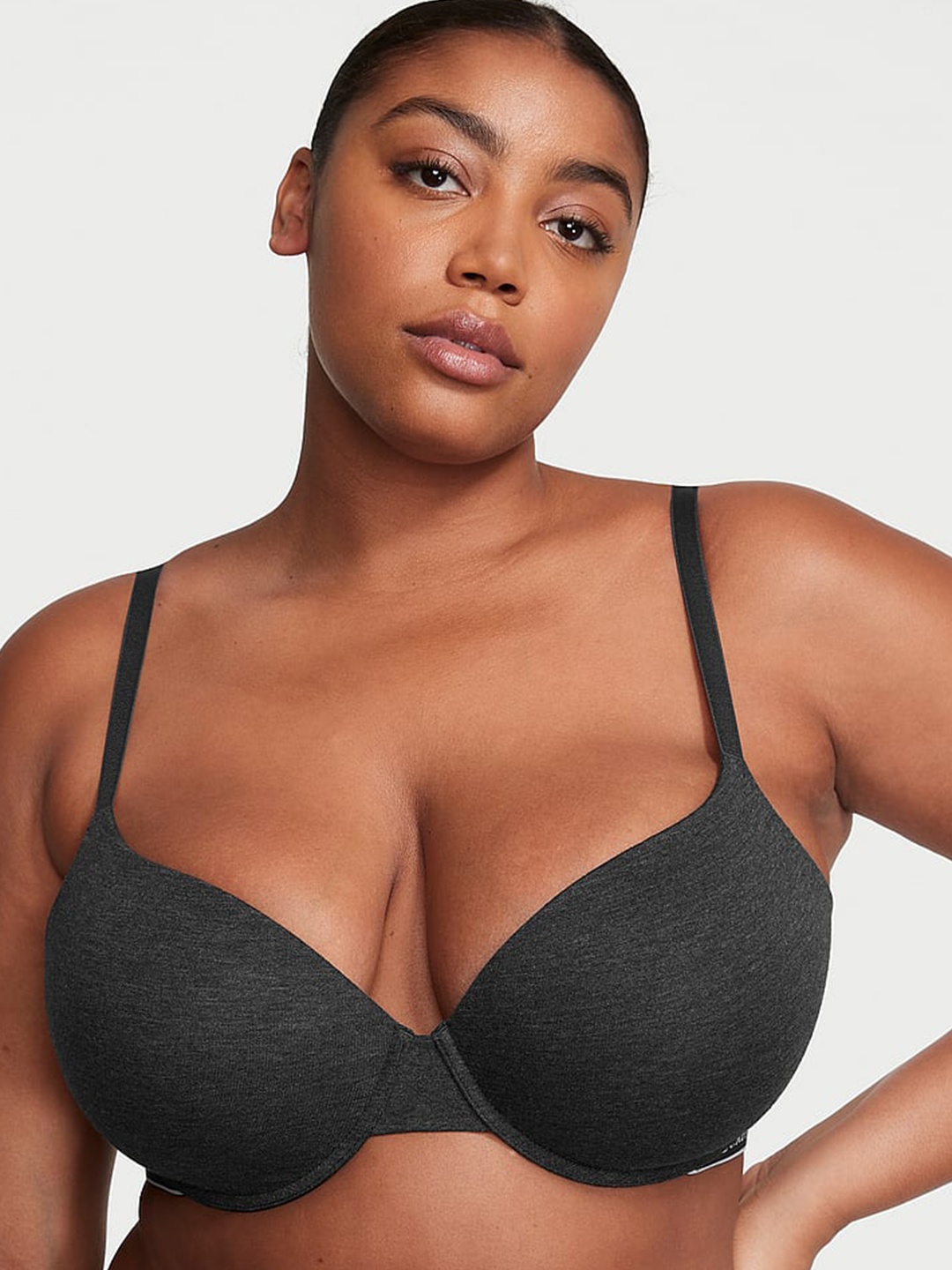 

Victoria's Secret The T-shirt Medium Coverage Lightly-Lined Demi Bra T-shirt Bra, Grey