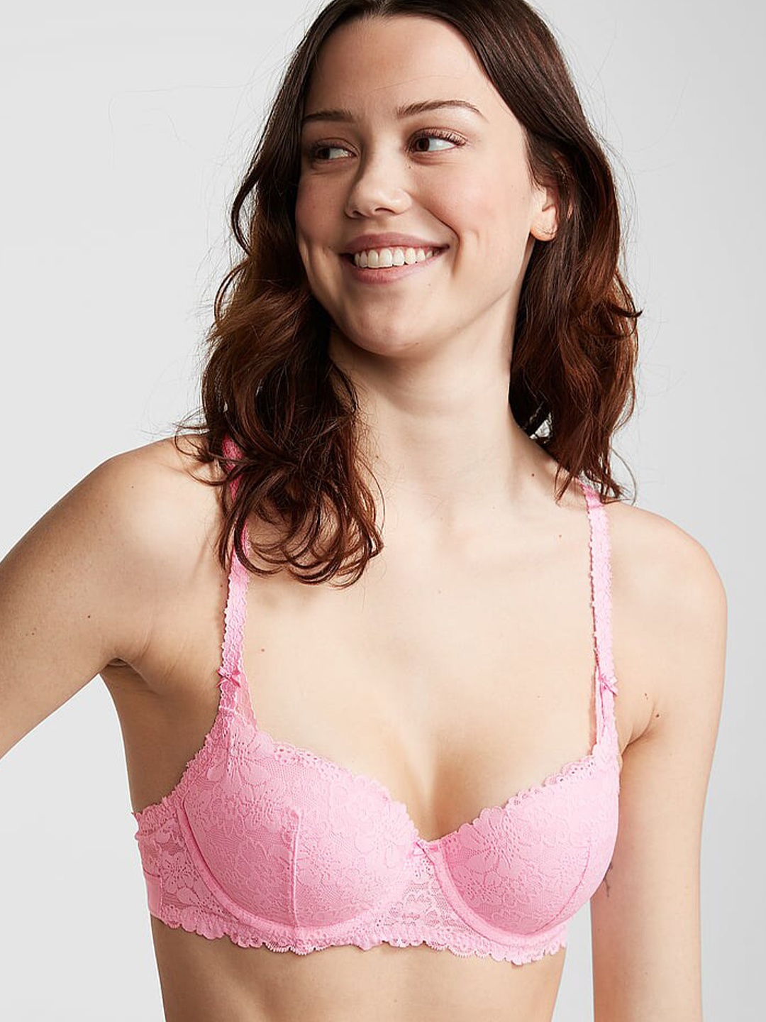 

Victoria's Secret THE WINK Medium Coverage Heavily Padded Balconette Bra - All Day Comfort, Pink