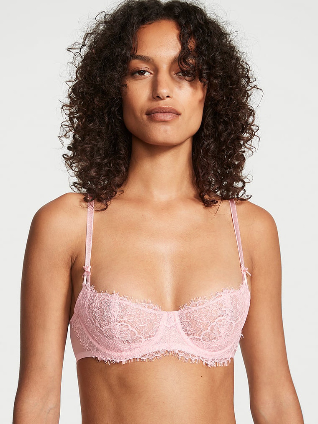 

Victoria's Secret Dream Angels Lace Medium Coverage Balconette Bra With All Day Comfort, Pink