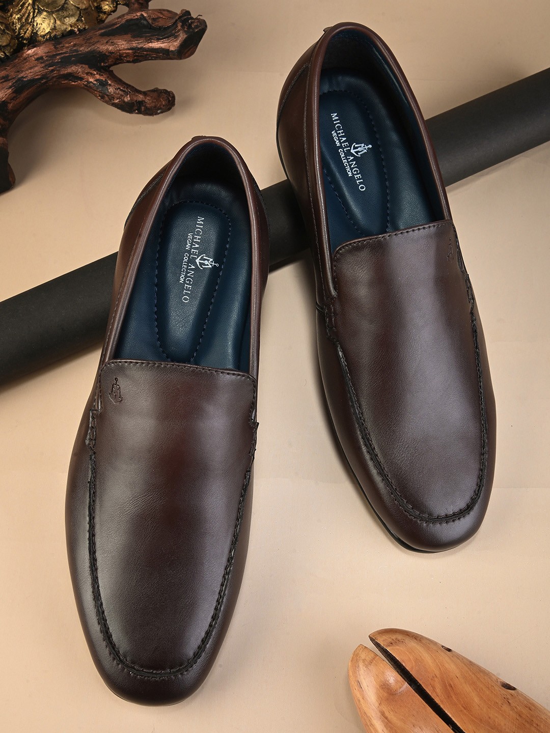 

MICHAEL ANGELO Men Formal Slip-On Shoes, Brown