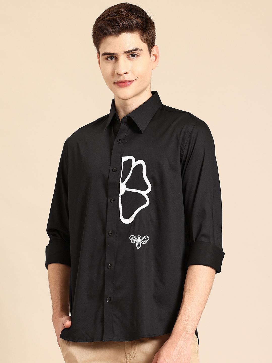 

Sayisha Semi Opaque Casual Shirt, Black