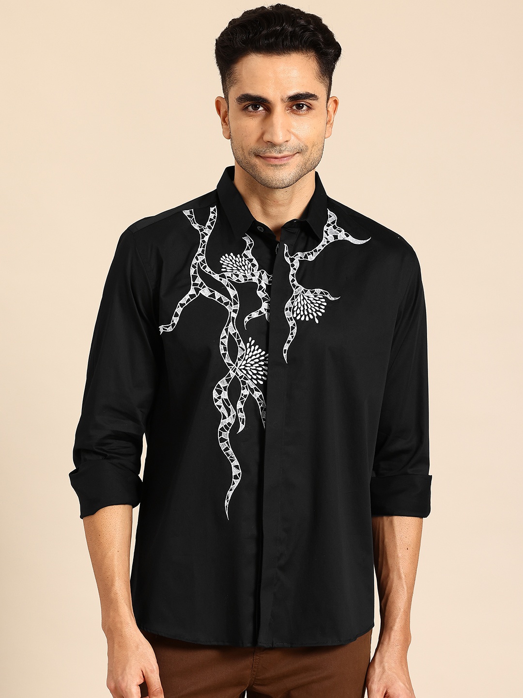 

Sayisha Semi Opaque Casual Shirt, Black