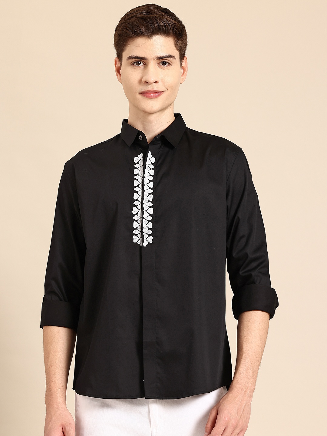 

Sayisha Semi Opaque Casual Shirt, Black