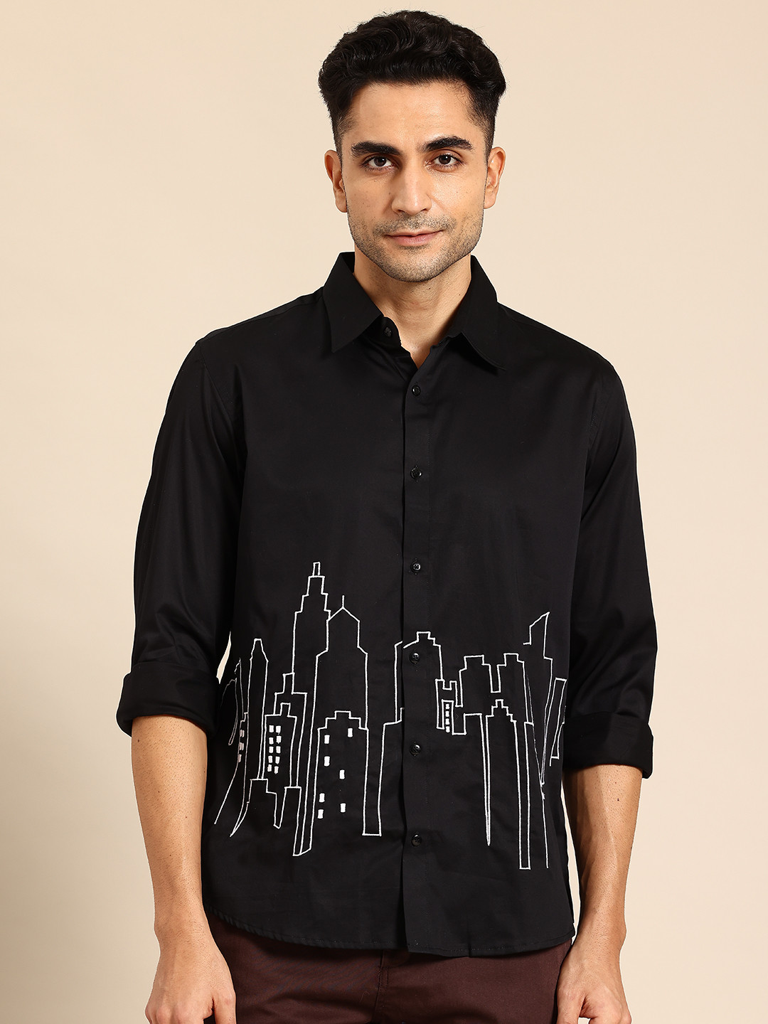 

Sayisha Semi Opaque Casual Shirt, Black