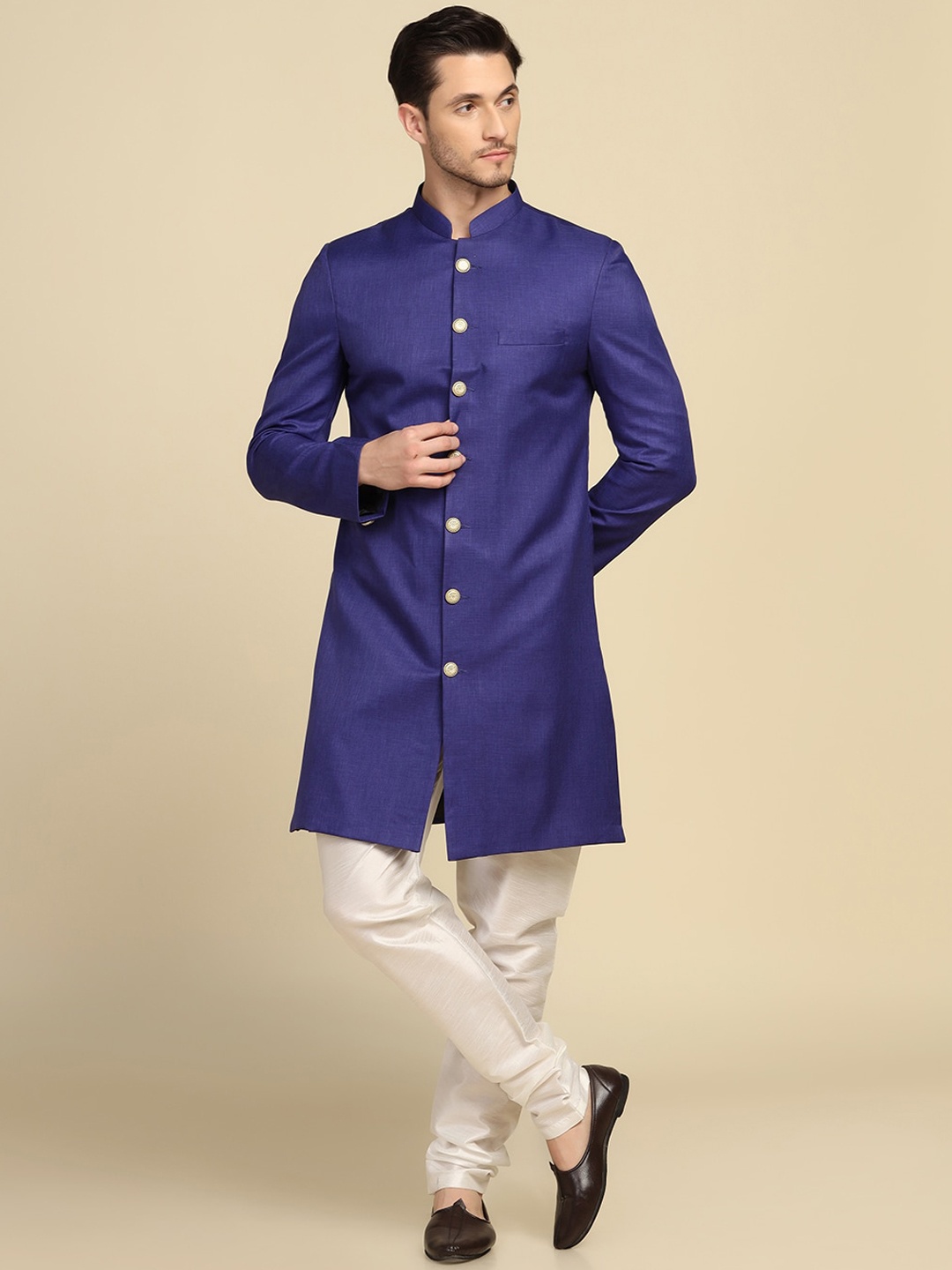 

TAHVO Men Sherwani Set, Purple