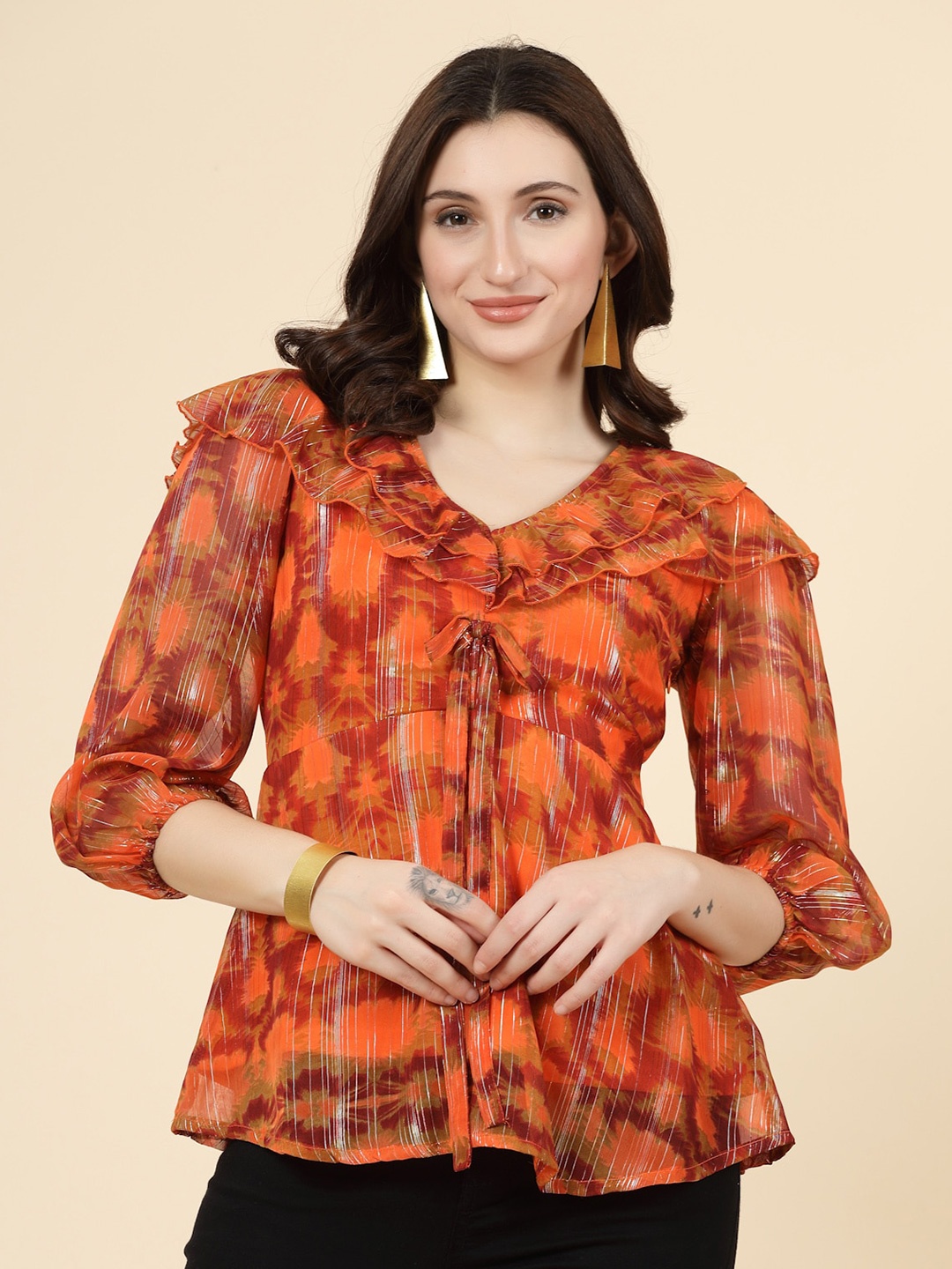 

plusS Tie and Dye Top, Orange