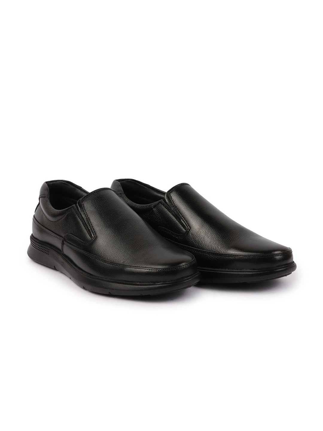 

FAUSTO Men Genuine Leather Formal Slip On Shoes, Black