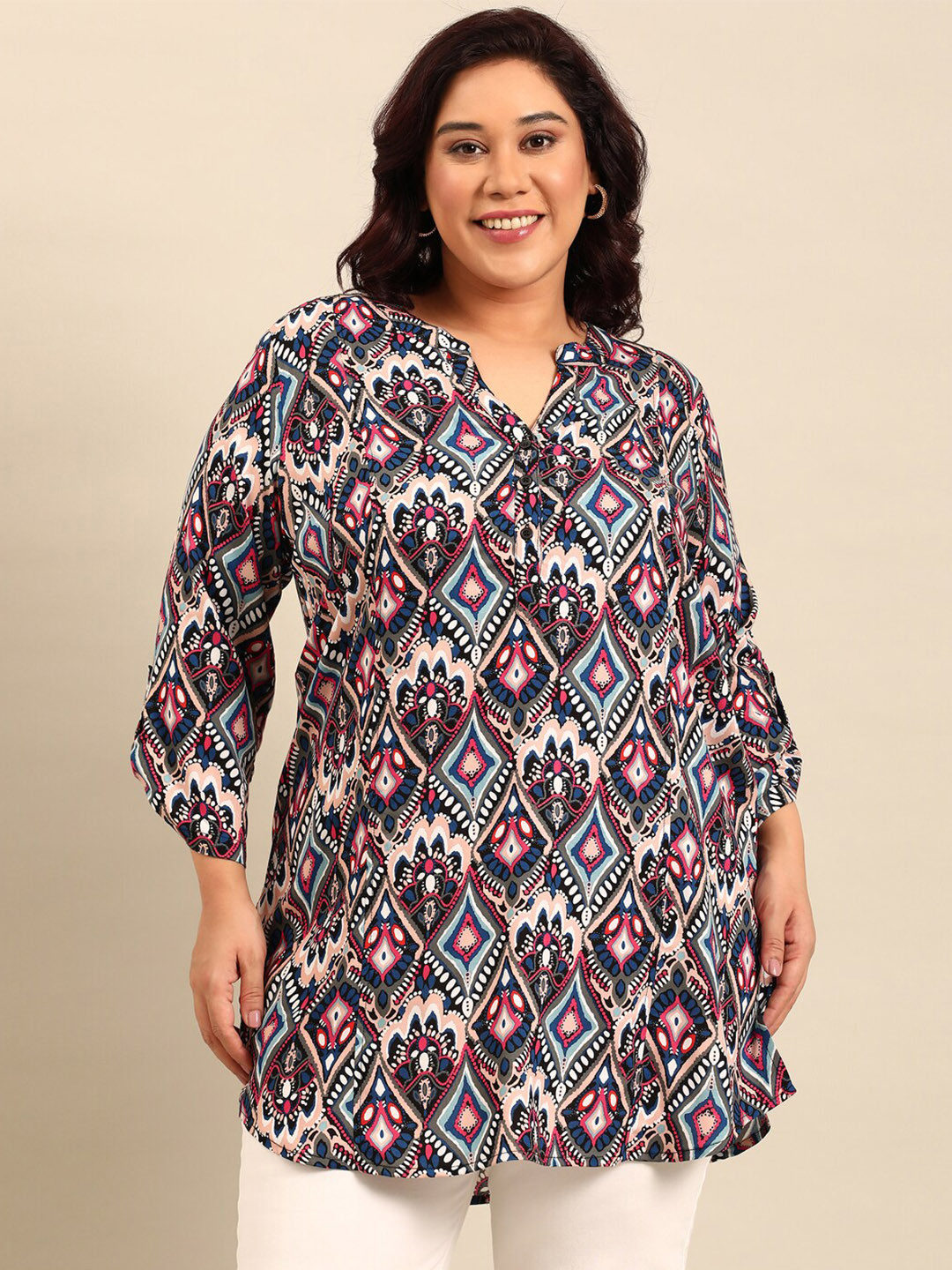 

The Pink Moon Printed Tunic, Black